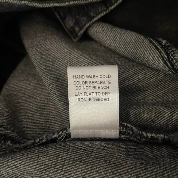 Le Lis Tassel Denim Jacket M | Black Wash Rhinestone Chain Fringe Cotton Western - Picture 15 of 16